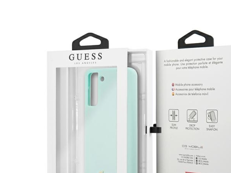 Guess Guhcs21mlslmglb S21+ G996 Blue/Blue Hard Case Silicone Script Metal Logo