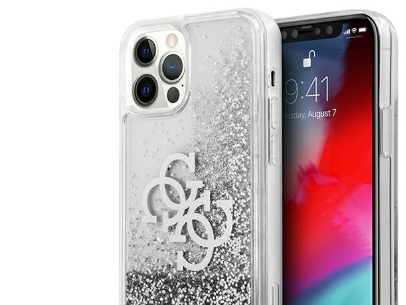 Guess Guhcp12llg4gsi Iphone 12 Pro Max 6.7" Silber/Silberne Hartschale 4G Big Liquid Glitter