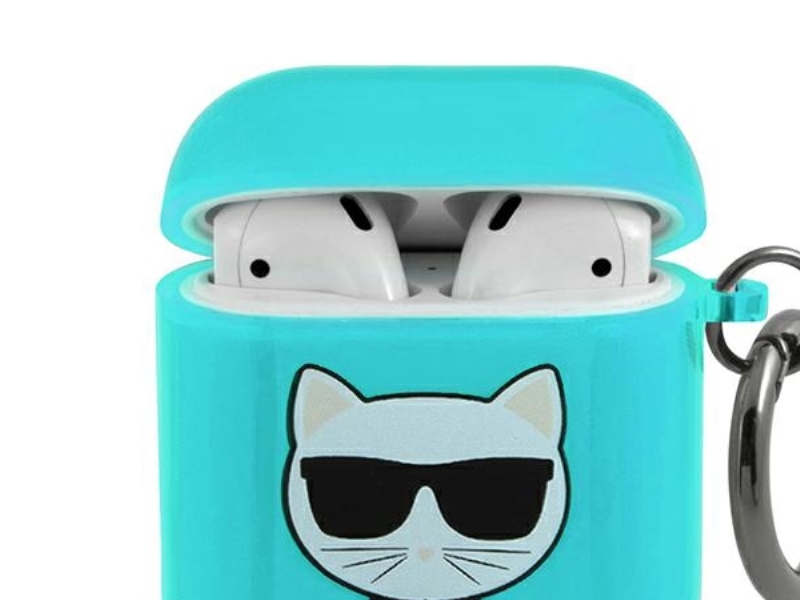 Karl Lagerfeld Kotelo Karl Lagerfeld KLA2UCHFL Apple AirPods suojakotelo sininen/sininen Choupette
