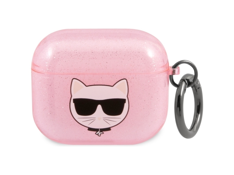Karl Lagerfeld Etui ochronne KLA3UCHGP Glitter Choupette do AirPods 3 rózowe