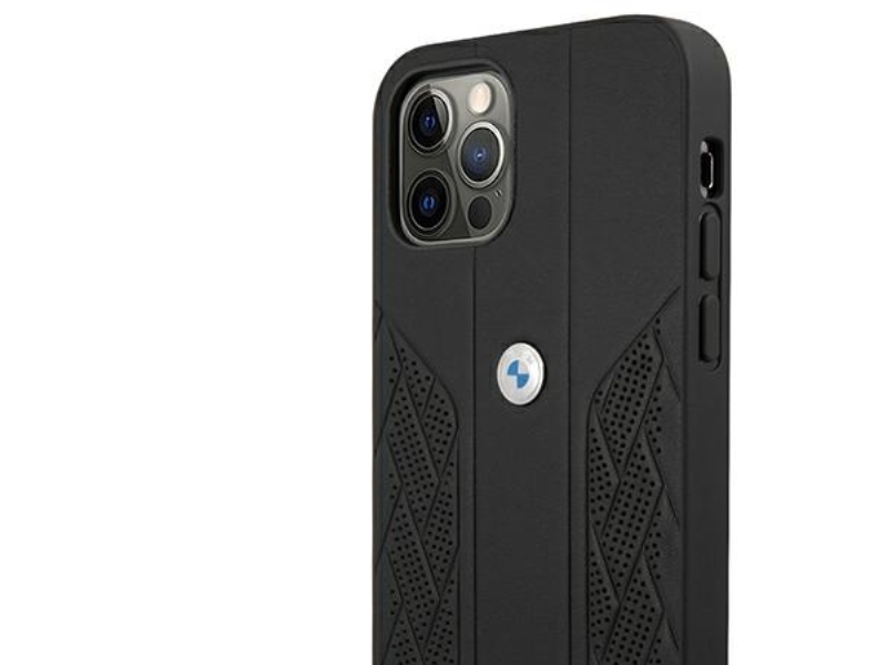 Bmw Leder Curve Perforated Case Für Iphone 12 Pro Max - Schwarz