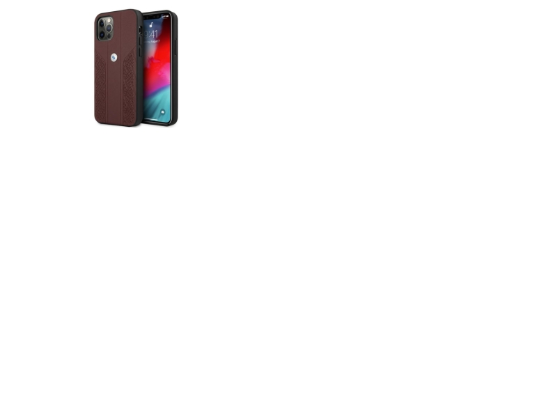 Bmw Leather Curve Perforate Cover Til Iphone 12 Pro Max - Rød