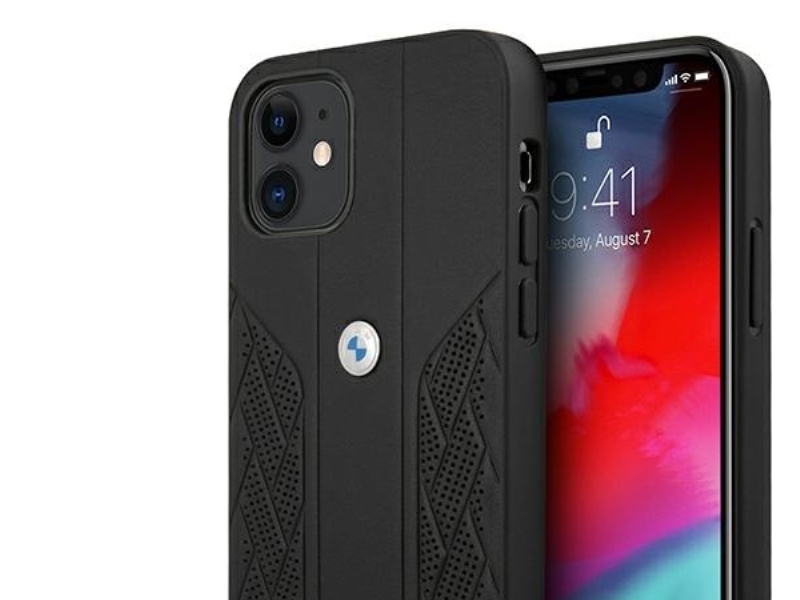 Bmw Leder Curve Perforate Hülle Für Iphone 12 Mini - Schwarz