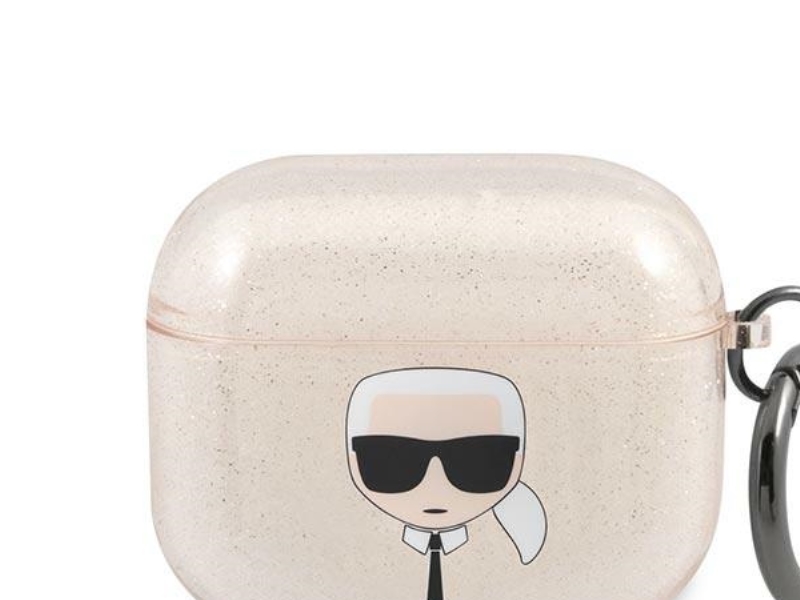 Karl Lagerfeld KLA3UKHGD AirPods 3:n suojus kultainen/kultainen Glitter Karl`s Head