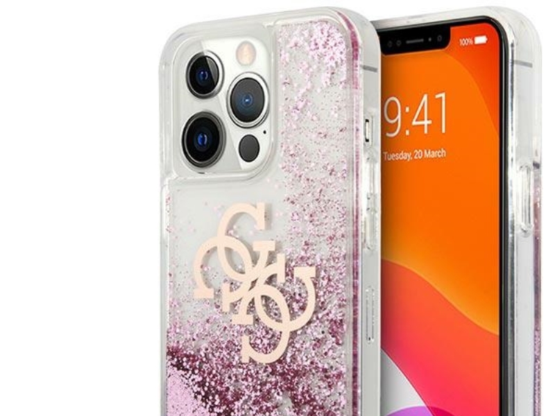 Guess Guhcp13xlg4gpi Iphone 13 Pro Max 6.7&Quot Pink/Pink Hardcase 4G Big Liquid Glitter