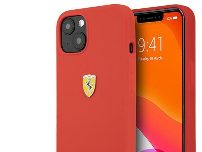 Ferrari Fessihcp13sre Hardcase I Silikone Til Iphone 13 Mini 5,4" - Rød/Rød