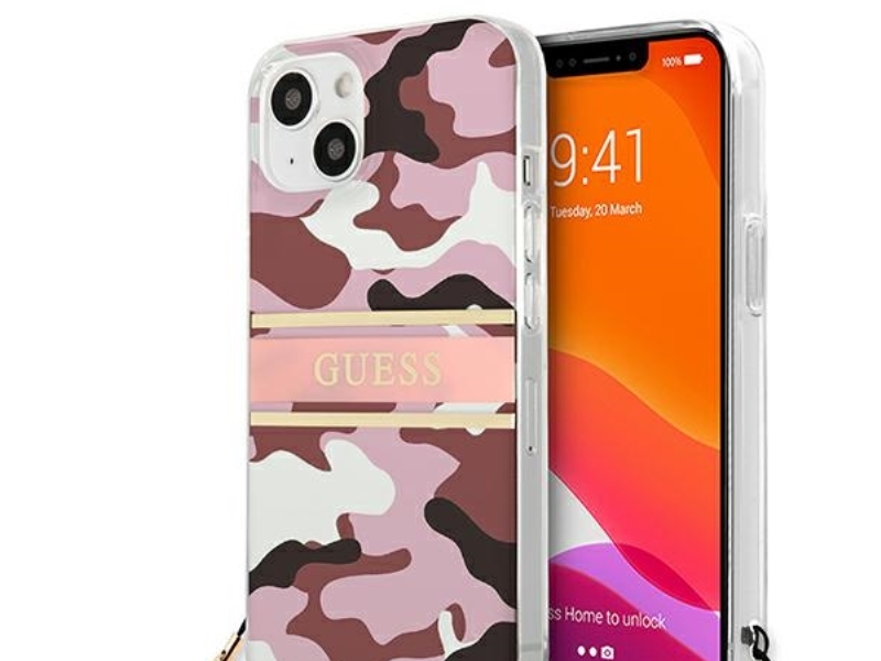 Guess Guhcp13mkcabpi Iphone 13 6.1" Pink/Pink Hardcase - Camo Strap Collection
