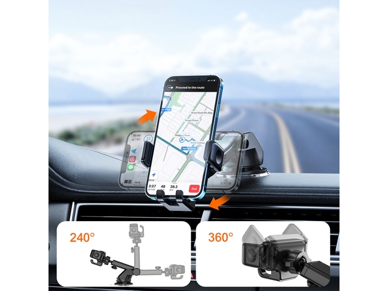 Joyroom bilholder til smartphone til dashboard sort (JR-ZS283)