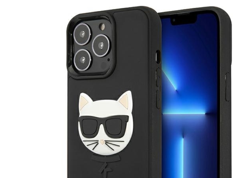 Karl Lagerfeld 3D Gummikasse Choupette Til Iphone 13 Pro / Iphone 13 - Sort