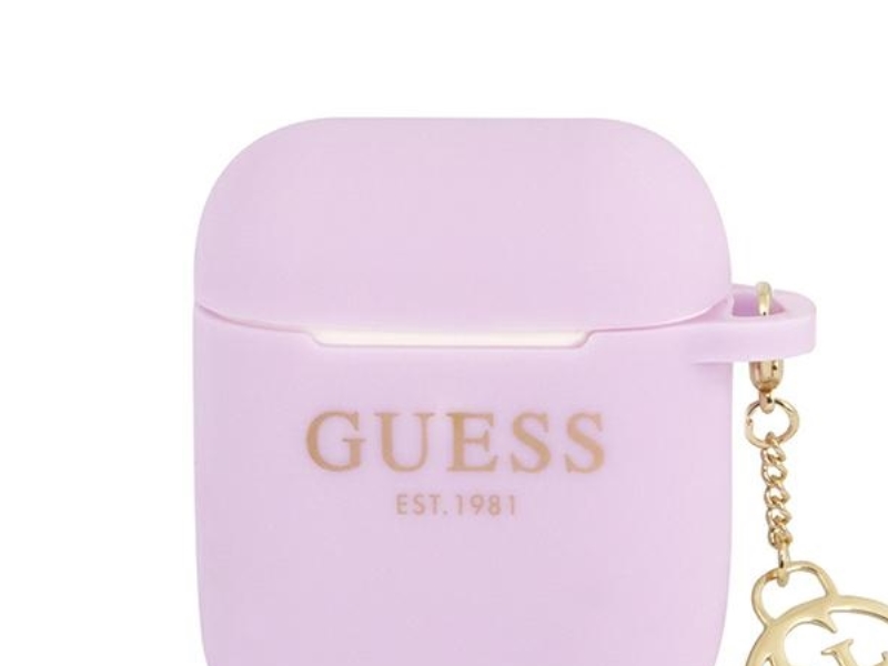 Guess GUA2LSC4EU AirPods 1/2 cover - lilla/lilla Silicone Charm 4G Collection
