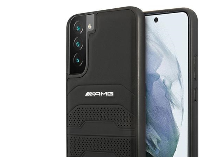 Hurtel Amg Leder Geprägte Linien Hülle Für Samsung Galaxy S22+ - Schwarz
