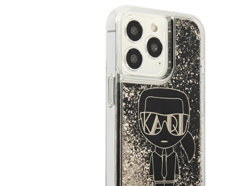 Karl Lagerfeld Liquid Glitter Gatsby Cover Til Iphone 13 Pro / Iphone 13 - Sort