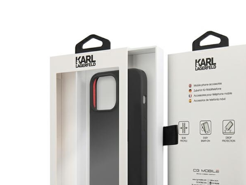 Karl Lagerfeld Silikon-Plaque-Case Für Iphone 13 Pro / Iphone 13 - Schwarz