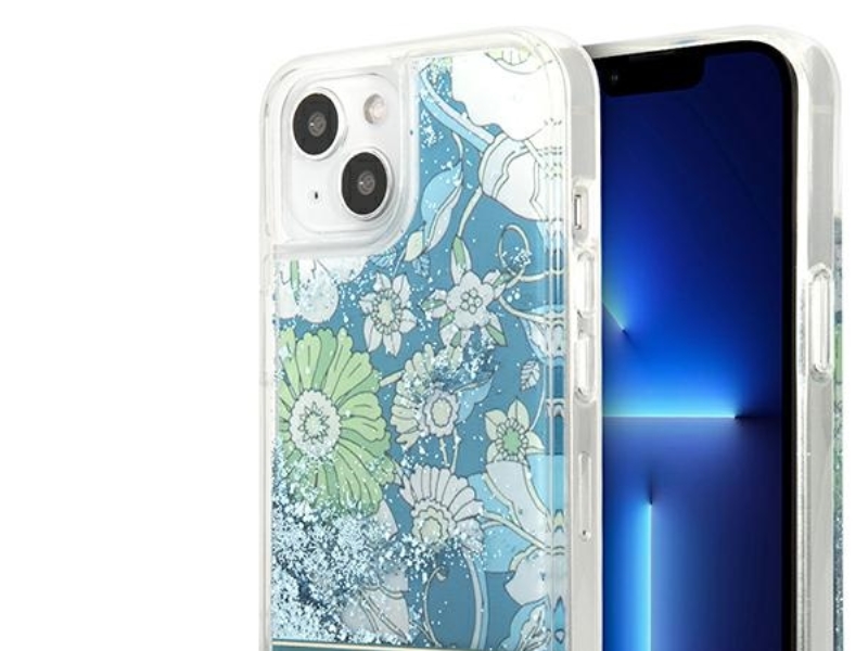 Guess Guhcp13mlflsn Hardcase Iphone 13 6.1" - Grøn/Grøn Flower Liquid Glitter