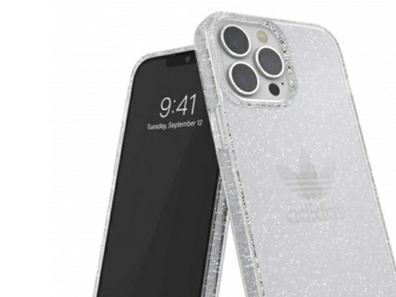 Adidas Or Beskyttende Klar Cover Med Glitter Til Iphone 13 Pro Max - Transparent Sølv