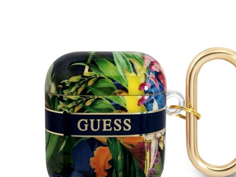Guess Gua2hhflb Airpods Case Blau/Blau Flower Strap Collection