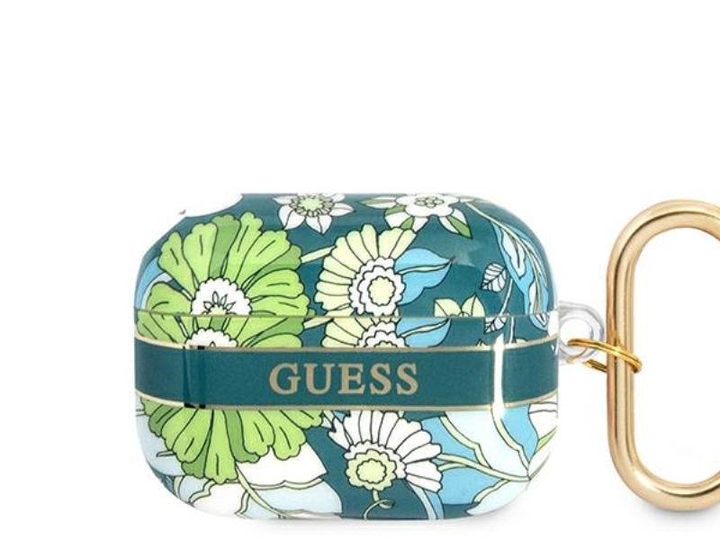 Guess Guaphhfln Airpods Pro Cover Green/Green Flower Strap Collection