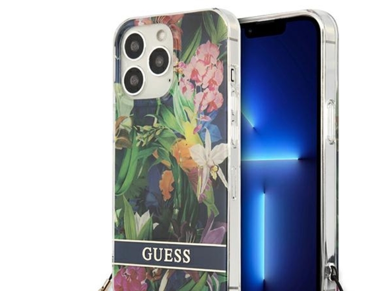 Guess Guhcp13lhflsb Hardcase Blomsterrem Til Iphone 13 Pro / 13 6,1" - Blå/Blå