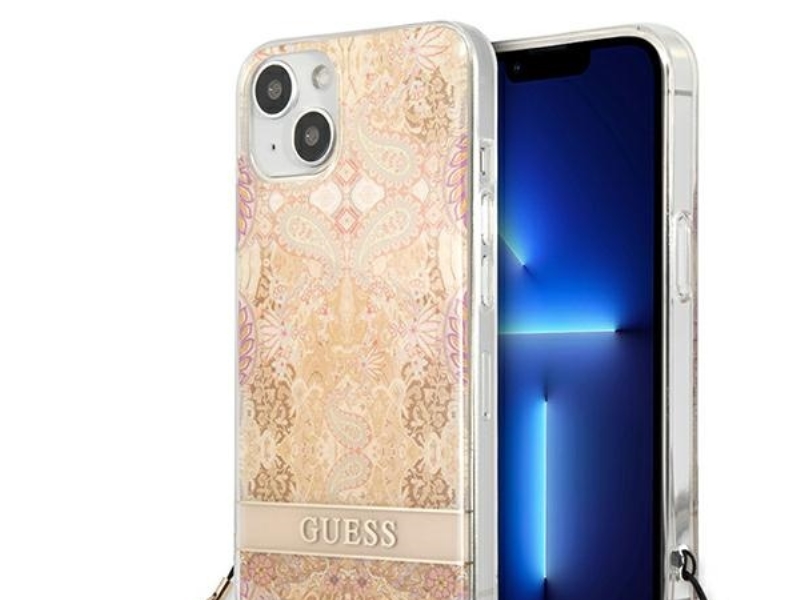 Guess Guhcp13shflsd Iphone 13 Mini 5.4&Quot Hardcase Flower Strap - Guld/Guld