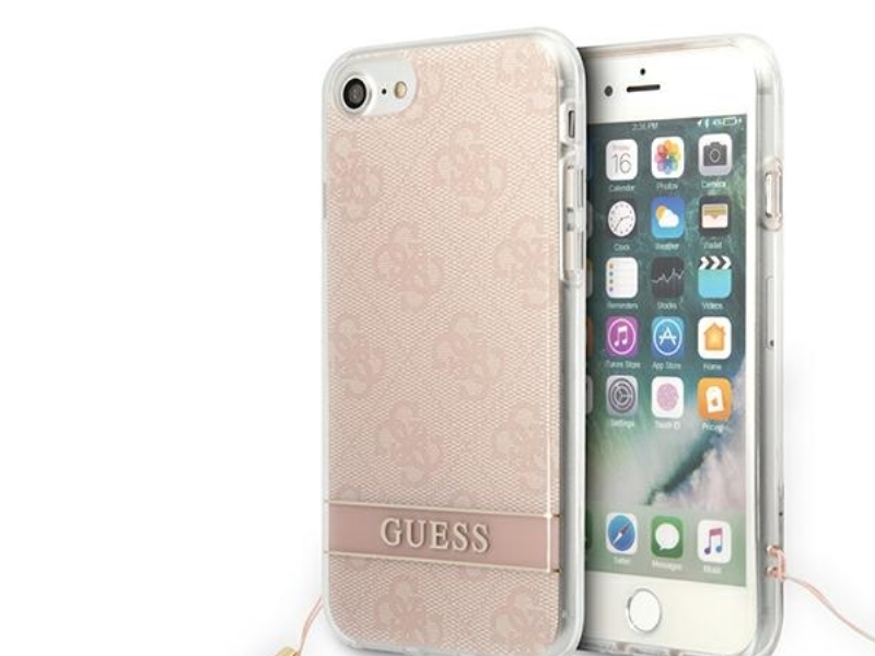 Guess Guohci8h4stp Iphone Se 2022 / Se 2020 / 7/8 Hårdt Cover Med Print Rem Pink/Pink 4G