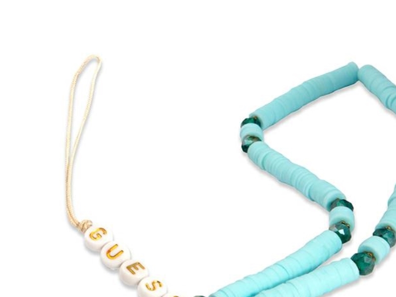 Guess Anhänger Gustpearp Handykette Blau/Blau Heishi-Perlen