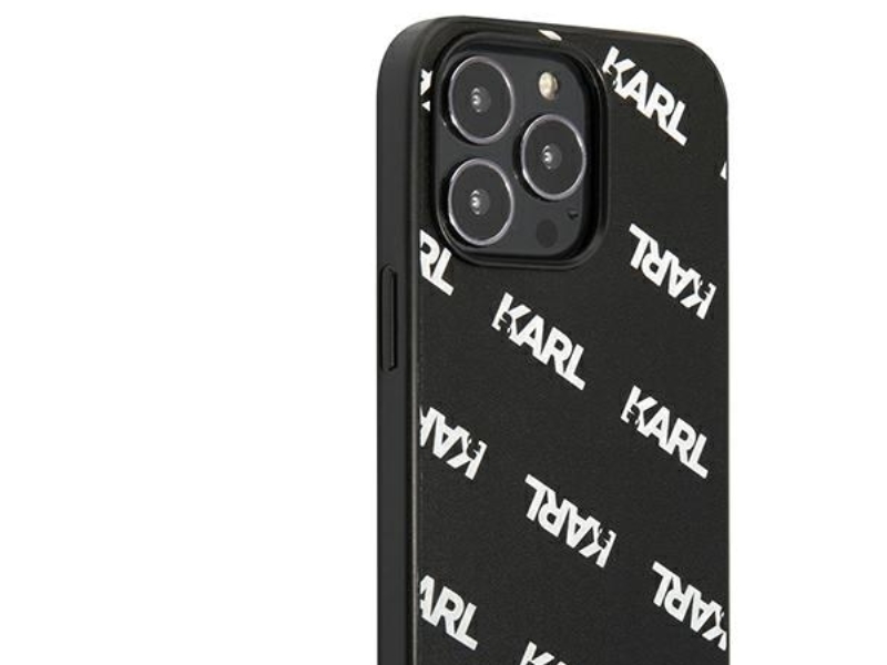 Karl Lagerfeld Cover Med Allover-Motiv Til Iphone 13 Pro / Iphone 13 - Sort