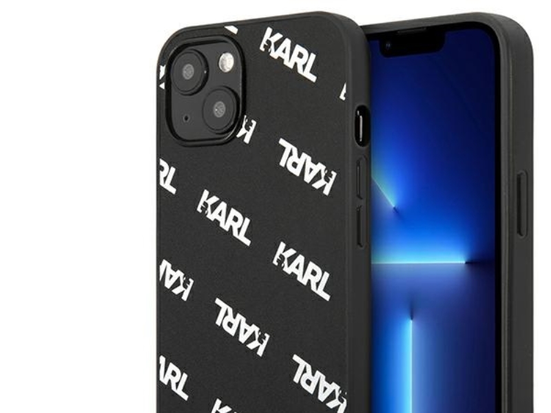 Karl Lagerfeld Allover Cover Til Iphone 13 Mini - Sort