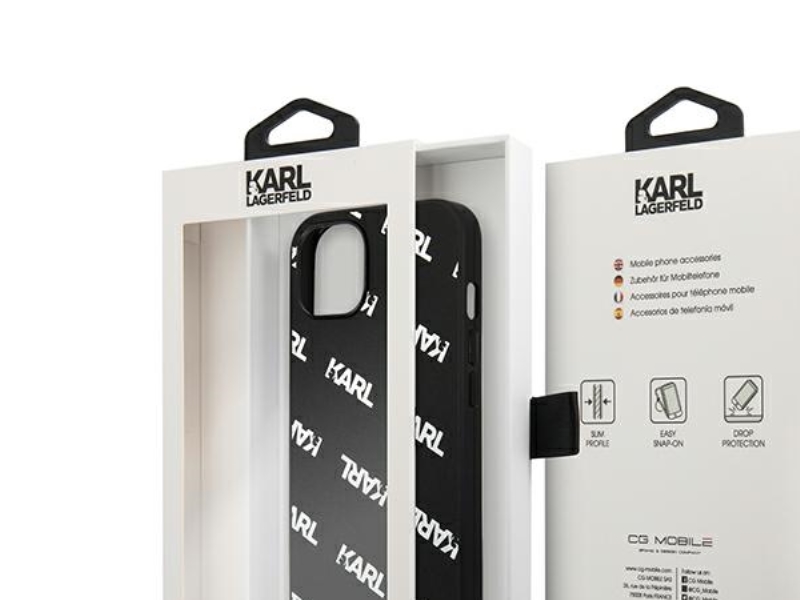 Karl Lagerfeld Allover Cover Til Iphone 13 Mini - Sort