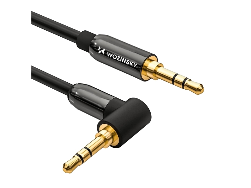 Wozinsky AUX Cable Angled (Male-Male) Mini Jack Cable 1.5m Black