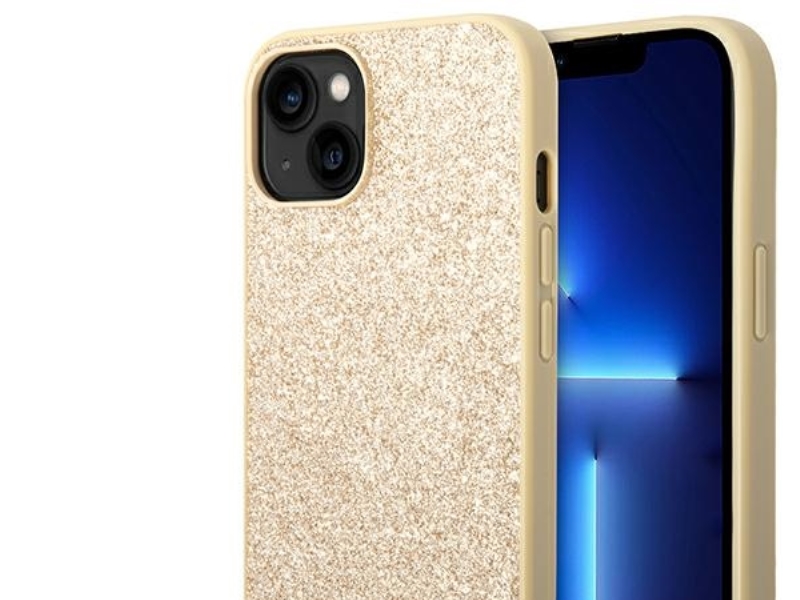 Guess Glitter Script Case Für Iphone 14 Plus - Gold