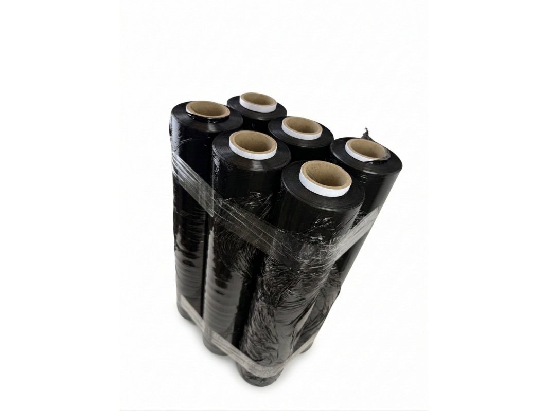 Sort strækfilm 23 micron 3,0 kg x 6 BOX