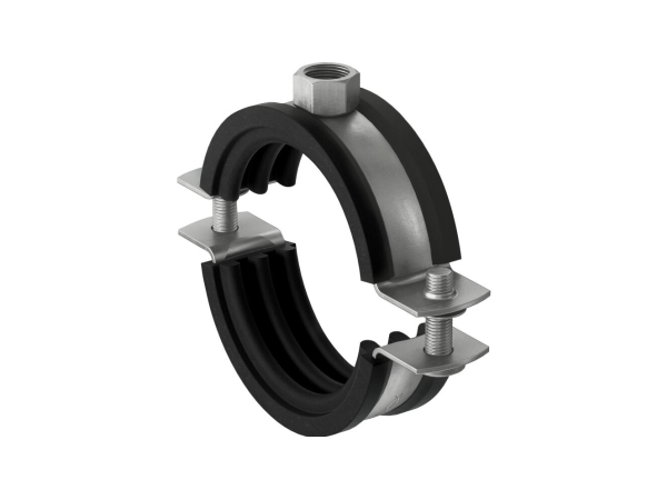Fischer 560585, Putkikiinnike, musta, ruostumaton teräs, 72–78 mm, 6,35 cm (2,5), EPDM, ruostumaton teräs, 1,3 kN