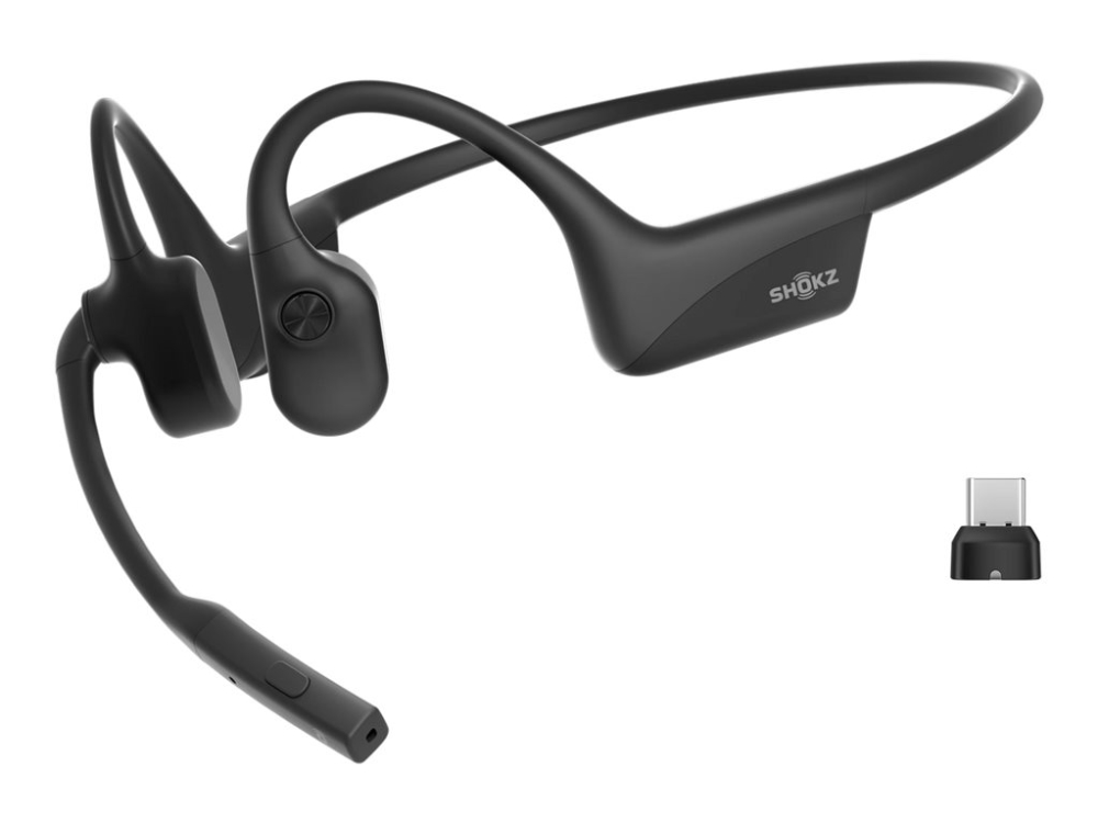 Shokz Opencomm2 Uc - 2025 Upgrade - Headset - Åbent Øre - Bag Nakken-Montering - Bluetooth - Trådløs - Usb-C Via Bluetooth Adapter - Sort - Zoom Cert