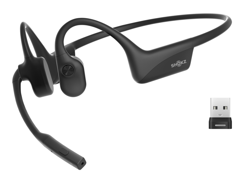 Shokz Opencomm2 Uc - 2025 Upgrade - Headset - Åbent Øre - Bag Nakken-Montering - Bluetooth - Trådløs - Usb-A Via Bluetooth Adapter - Sort - Zoom Cert