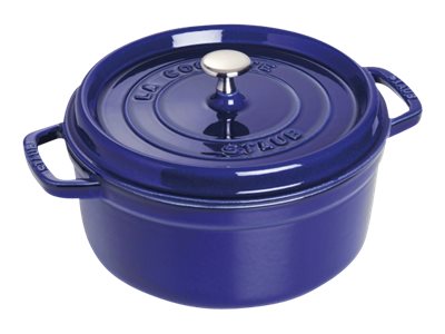 Staub - Cocotte Med Dække - 24 Cm Diameter - 3.8 L - Rund - Blå