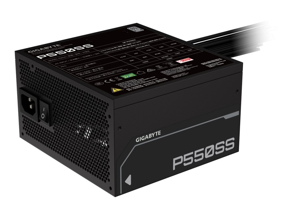 Gigabyte P550SS - Nätaggregat (intern) - ATX12V 3.0/ EPS12V - 80 PLUS Silver - AC 155-240 V - 550 Watt - aktive PFC | Datortillbehör - Laddare & Batterier - Dator/Server nätaggregat | GameStuff