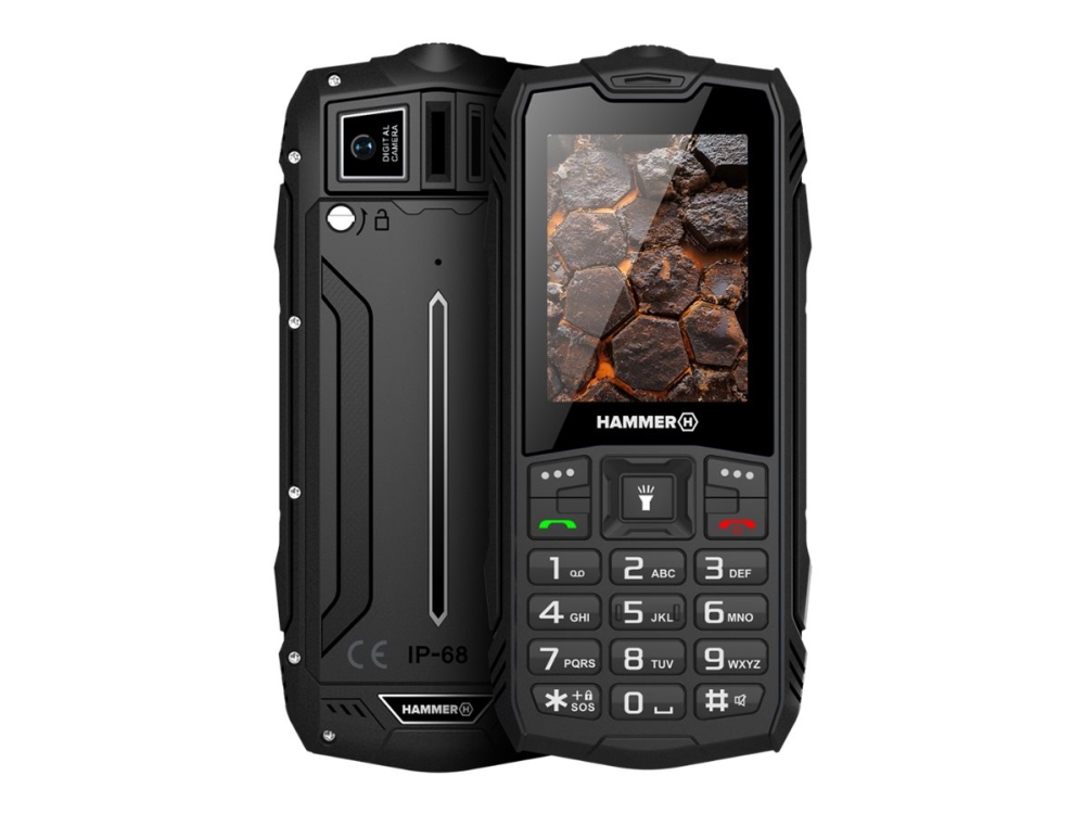 Hammer - 4G Funktionstelefon - Dual-Sim - Ram 64 Mb / Intern Hukommelse 128 Mb - Microsd Slot - Led-Skærm - 320 X 240 Pixels - Rear Camera 2 Mp - Sor