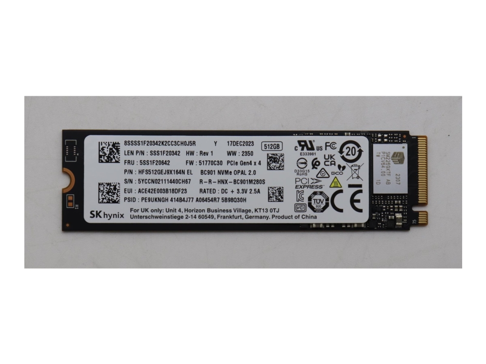 Sk Hynix - Ssd - Krypteret - 512 Gb - Intern - M.2 2280 - Pcie 4.0 X4 (Nvme) - Tcg Opal Encryption 2.0 - Fru