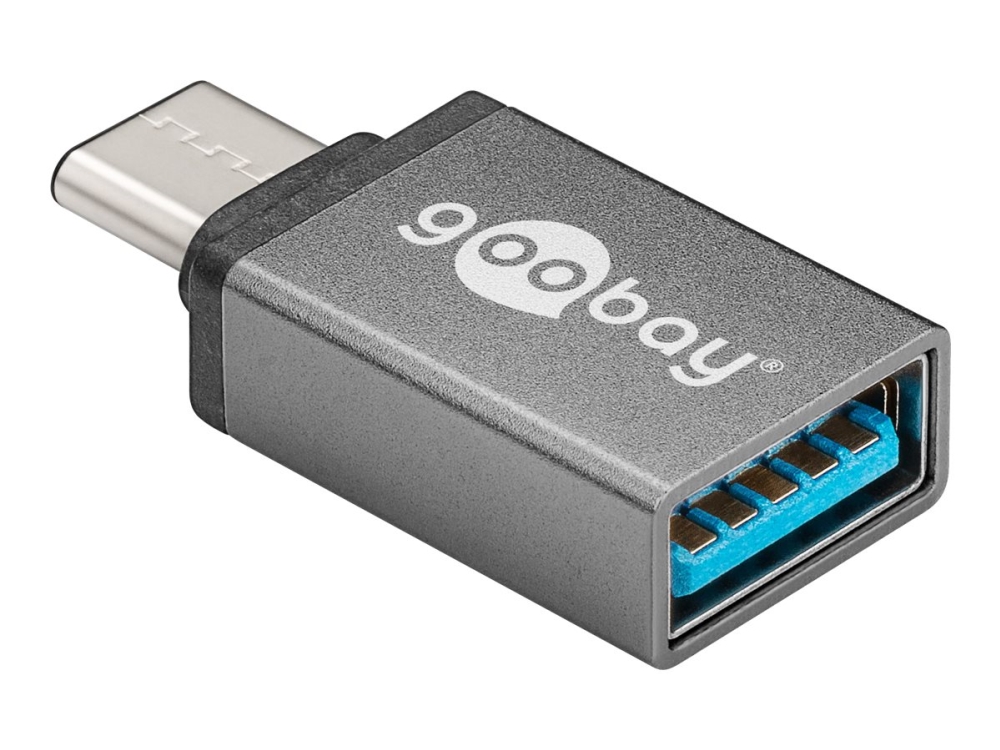 goobay - USB-adapter - USB typ A (hona) till USB-C (hane) - USB 3.0 - grå | Datortillbehör - Kablar & adaptrar - Adaptrar | GameStuff