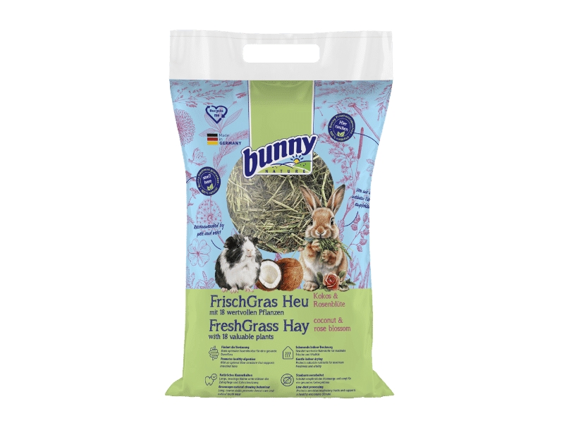 Bunny Nature FreshGrass Hø - med kokos og rosenblade (500g)