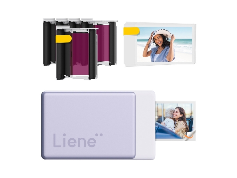 Liene Pearl N200 Pro 2x3 bærbar fotoprinter-sæt (lilla)