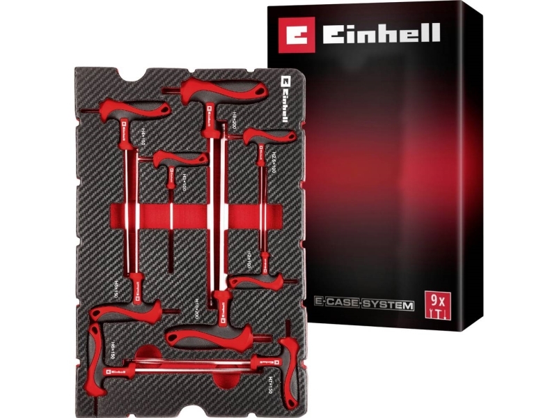 Einhell T-håndtag skruetrækkersæt 9 stk. indsatspude 370526 Indlæg 9 dele