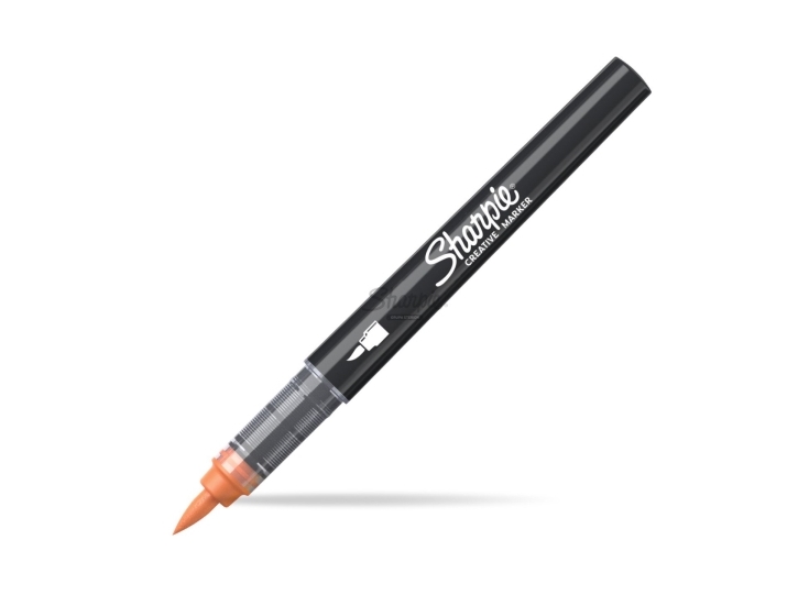 Sharpie 2218112, 1 Stück(E), Orange, Pinselspitze, Schwarz, Acrylbasierte Tinte