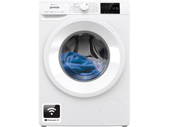 Gorenje WPNEI94A1DTS, Front-læsning, 9 kg, B, 76 dB, 1400 rpm, A