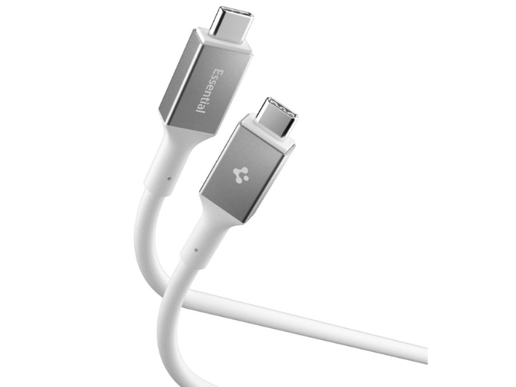 Spigen Essential Eb24012cc, 1,2 M, Usb C, Usb C, Usb4 Gen 3X2, 40 Gbit/S, Weiß