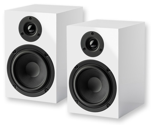 Stiprintuvas Pro-Ject Speaker Box 5 E - 2-vejs reolhøjttalersystem - balta glossy