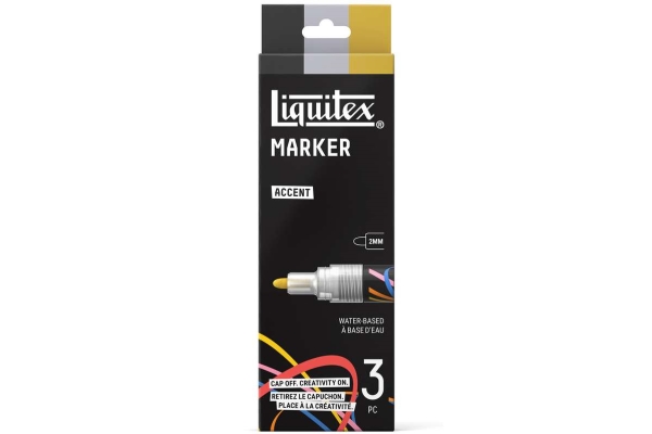 Lqx Marker-Set 2 Mm X 3 Stk - Schwarz/Silber/Gold