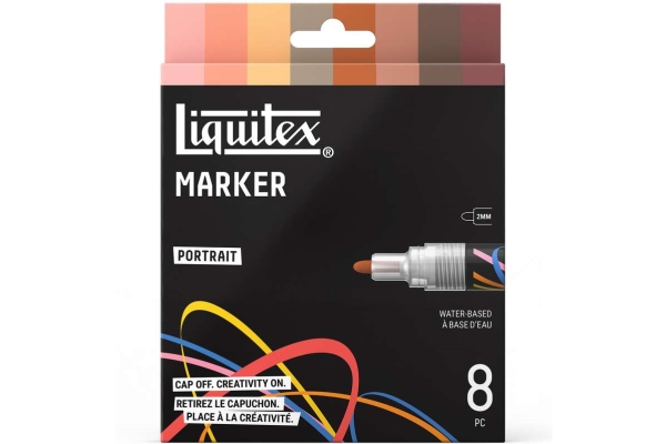Lqx Marker Portrait-Set 2 Mm X 8 St. Sortiert