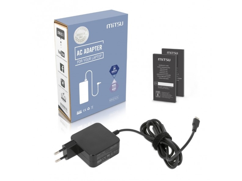 Usb Type-C Strømadapter 45W Sort