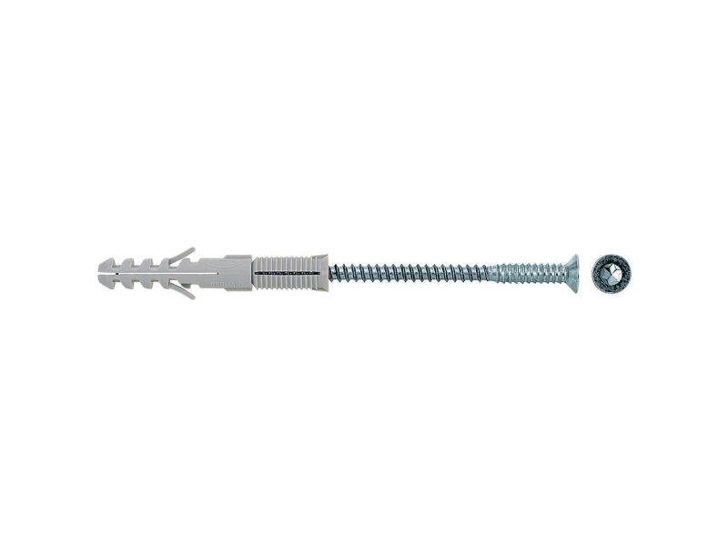 Fischer 80710, Skrue Og Vægstiksæt, Autoklaveret Gasbeton, Mursten, Beton, Gipsblok, Nylon, 2 Cm, 2,5 Cm, 50 Stk